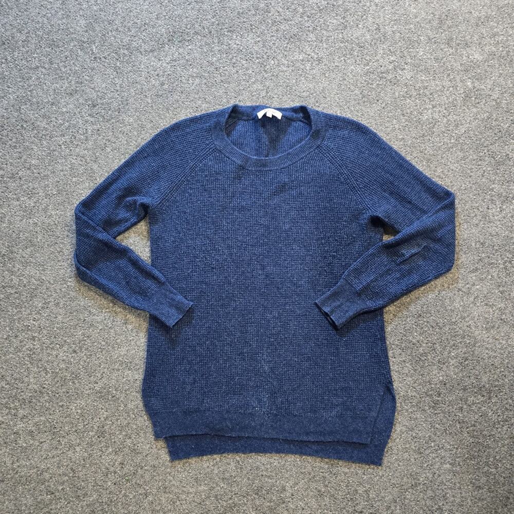 Madewell Sweater Womens Small Blue Alpaca Wool Blend Waffle Knit Thermal Comfort